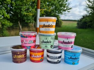 Jude's Ice Cream - 8 small pots of ice cream, various flavours